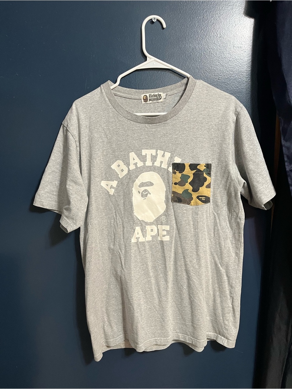 BAPE Collage Logo Pocket Gray T-Shirt